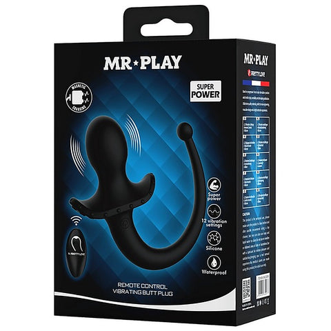 Baile Remote Control Vibrating Silicone Butt Plug Tail - Butt Plugs