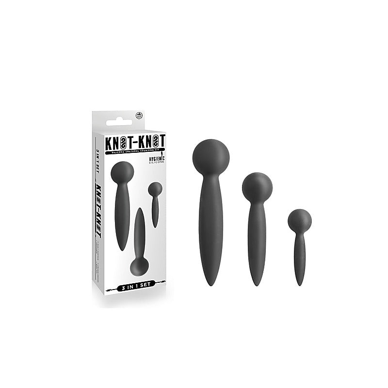 Nanma Knot-Knot Silicone Urethral 3 Piece Plug Set - Urethral Sounds