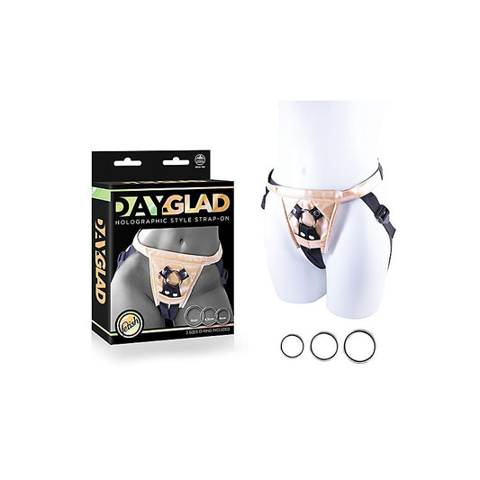Nanma Day-Glad Pu Harness With 3 Different Size Metal Ring - Strap On Sextoys