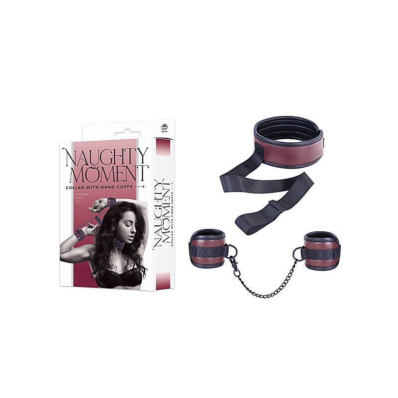 Naughty Moment BDSM Collar With Hand Cuffs by NANMA - Cuffs And Restraints