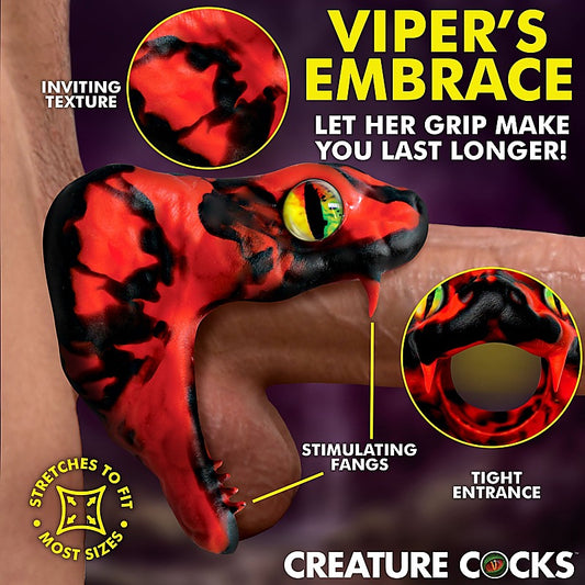 Master Cobra Silicone Cock Ring by XR Brands - Stretchy Cock Rings
