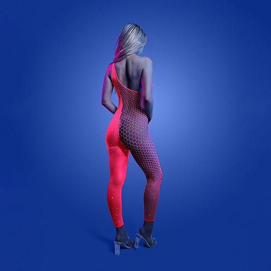 GLOW Hyperdrive Glow In Dark Sexy Womens Bodystocking OS - Body Stockings