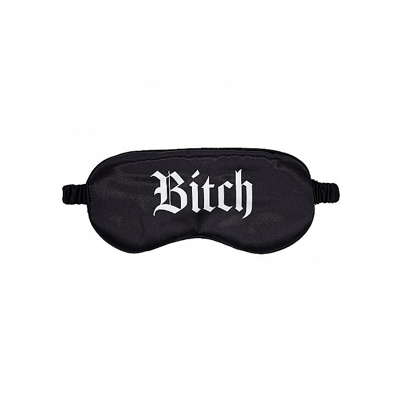 OUCH! Satin Bitch Printed Eye Mask by Shots Toys - Masks And Blindfolds
