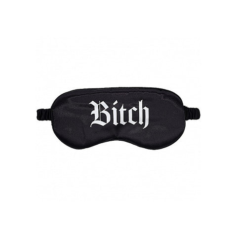 OUCH! Satin Bitch Printed Eye Mask by Shots Toys - Masks And Blindfolds