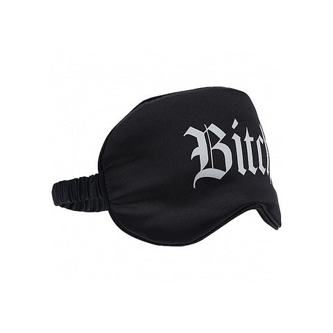 OUCH! Satin Bitch Printed Eye Mask by Shots Toys - Masks And Blindfolds