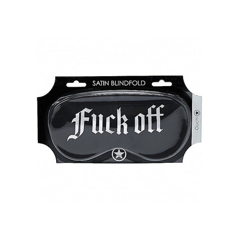 OUCH! Fuck Off Printed Satin Eye Mask by Shots Toys - Masks And Blindfolds