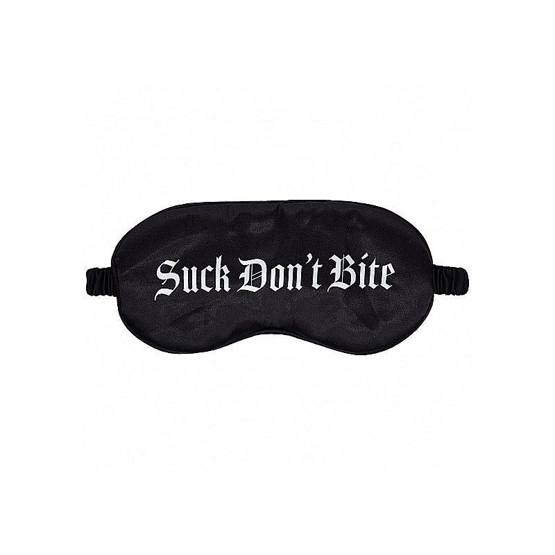 OUCH! Suck Don't Bite Printed Satin BDSM Mask by Shots Toys - Masks And Blindfolds