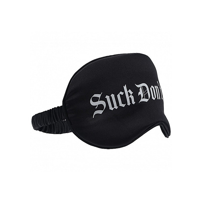 OUCH! Suck Don't Bite Printed Satin BDSM Mask by Shots Toys - Masks And Blindfolds