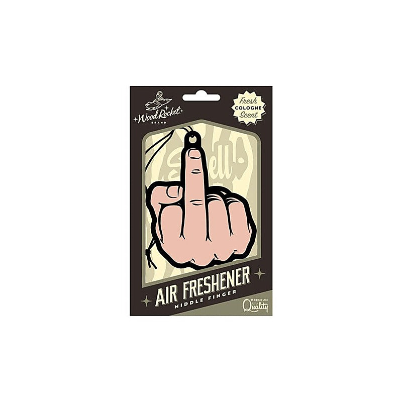 Wood Rocket Middle Finger Air Freshener Peach - Party Gifts and Novelties