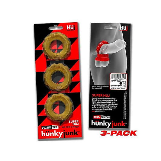 Hunkyjunk Super Huj 3-Pack Cock Rings Bronze Metallic