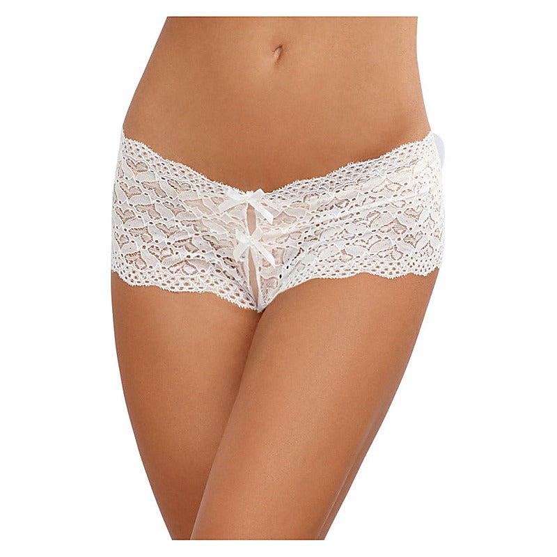 Dreamgirl Heart Stretch Lace Sexy Open Crotch Panty Large - G-Strings, Panties and Shorts