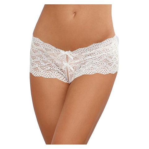 Dreamgirl Heart Stretch Lace Sexy Open Crotch Panty Large - G-Strings, Panties and Shorts
