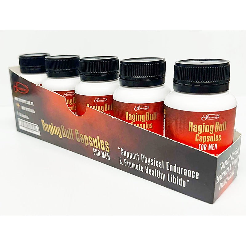 Sensuous Raging Bull Capsules 60 Capsules - Delay and Excite Sprays