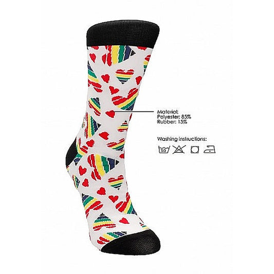 Shots Toys Happy Hearts Premium Novelty Socks