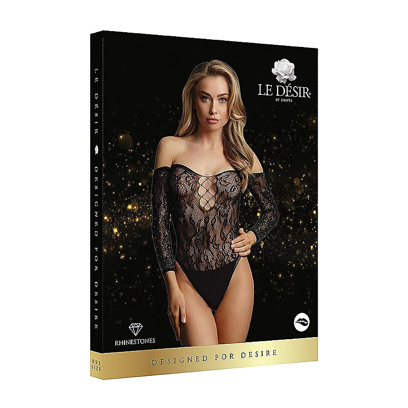 Shots Wonder Rhinestone Sexy Womens Bodysuit OS - Teddies and Bodysuits