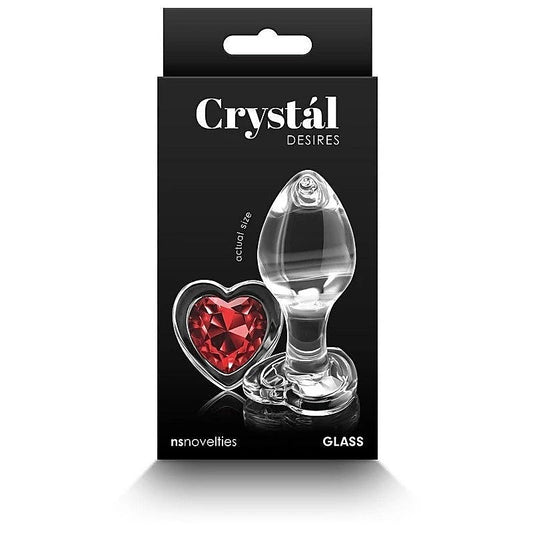 NS Novelties Crystal Desires Red Heart Butt Plug Medium - Butt Plugs