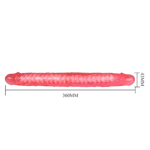 Baile Bendable Realistic TPR Double Dong 14 Inches - Double Ender