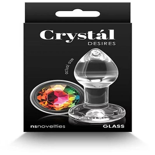 NS Novelties Crystal Desires Rainbow Gem Glass Butt Plug - Butt Plugs