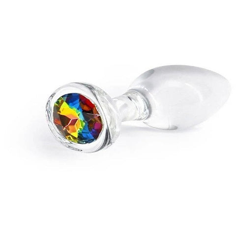 NS Novelties Crystal Desires Rainbow Gem Glass Butt Plug - Butt Plugs