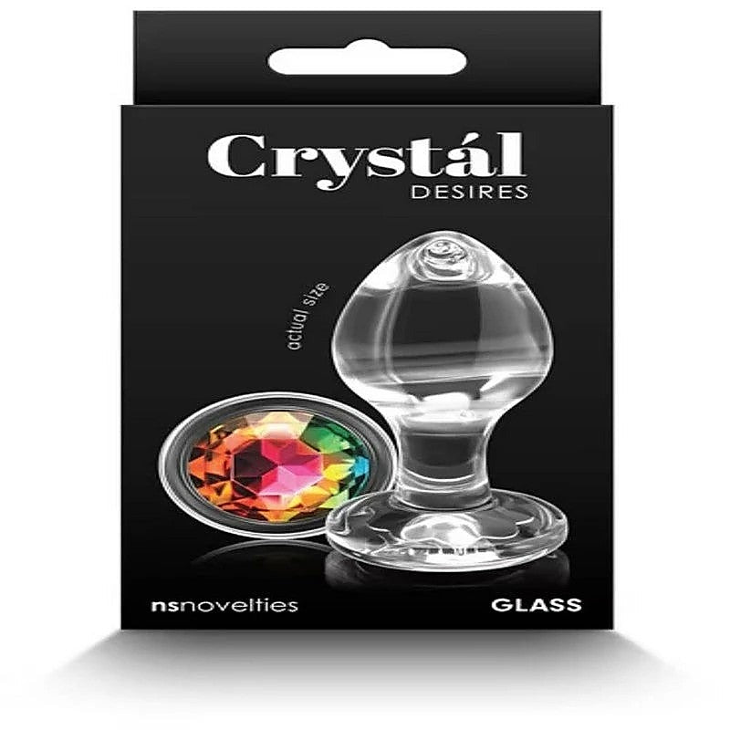 NS Novelties Crystal Desires Rainbow Gem Glass Butt Plug - Butt Plugs