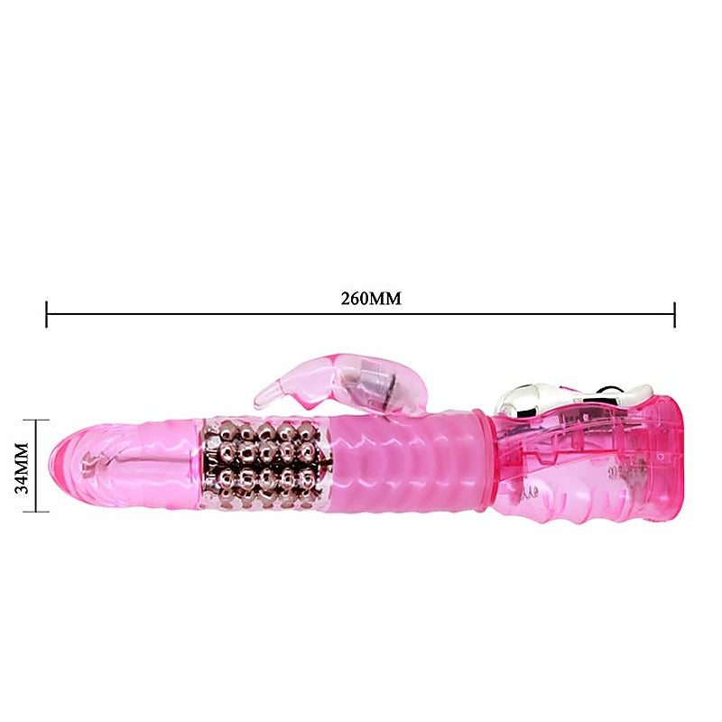 Baile Ribbed Shaft and Realistic Head Rabbit Vibrator - Rabbit Vibrators