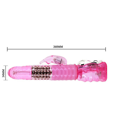 Baile Ribbed Shaft and Realistic Head Rabbit Vibrator - Rabbit Vibrators