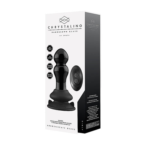 Shots Rimly Remote Control Glass Vibrator With Suction Cup - Glass Sex Toys