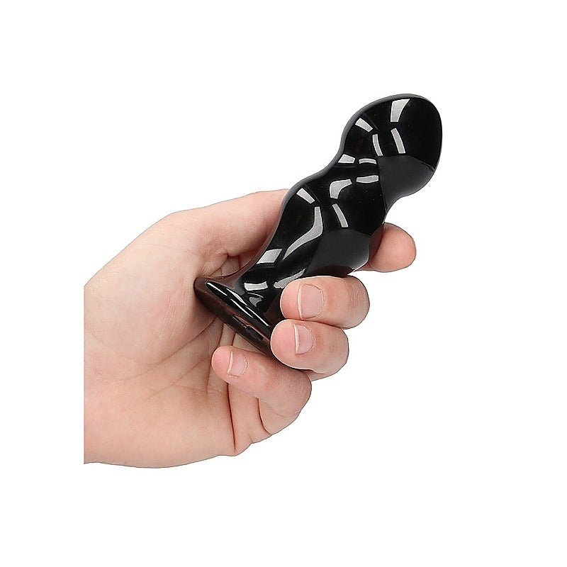 Shots Rimly Remote Control Glass Vibrator With Suction Cup - Glass Sex Toys