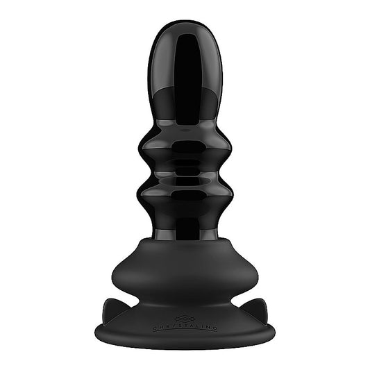 Shots Ribbly Remot Control Rechargeable Glass Vibrator - Glass Sex Toys