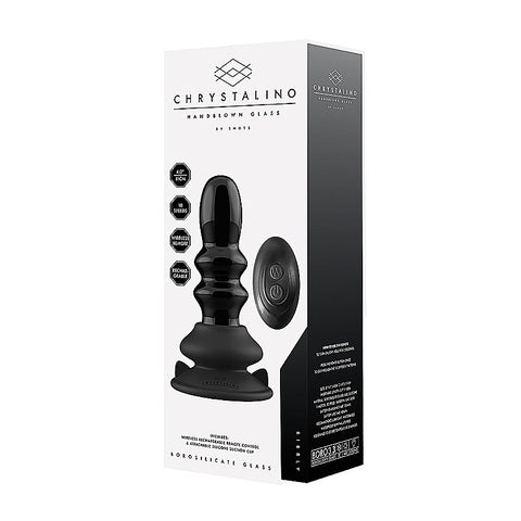 Shots Ribbly Remot Control Rechargeable Glass Vibrator - Glass Sex Toys