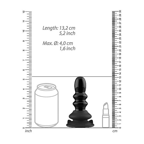 Shots Ribbly Remot Control Rechargeable Glass Vibrator - Glass Sex Toys