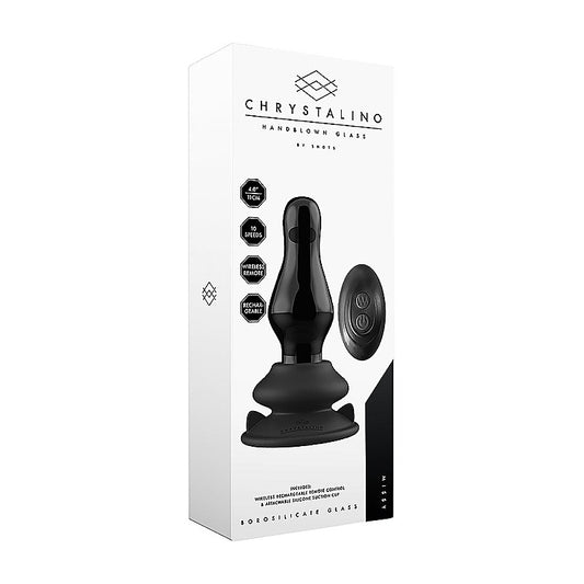Shots Missy Glass Vibrator With Suction Cup and Remote - Glass Sex Toys