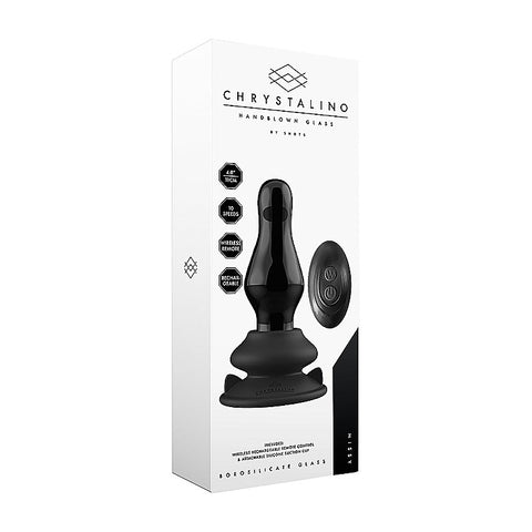 Shots Missy Glass Vibrator With Suction Cup and Remote - Glass Sex Toys