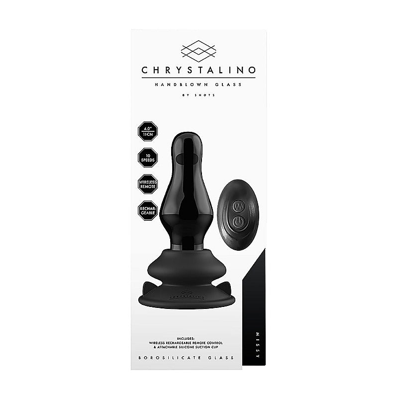 Shots Missy Glass Vibrator With Suction Cup and Remote - Glass Sex Toys