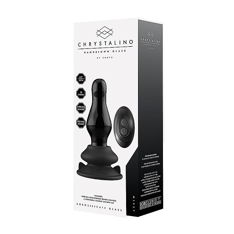 Shots Missy Glass Vibrator With Suction Cup and Remote - Glass Sex Toys