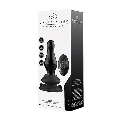 Shots Missy Glass Vibrator With Suction Cup and Remote - Glass Sex Toys