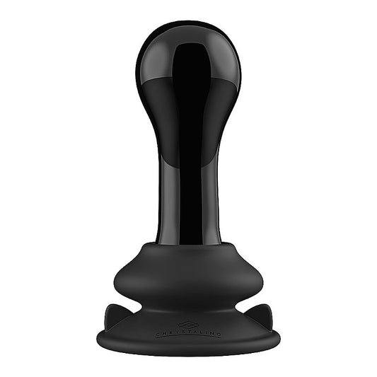 Shots Globy Suction Cup Rechargeable Glass Remote Vibrator - Glass Sex Toys