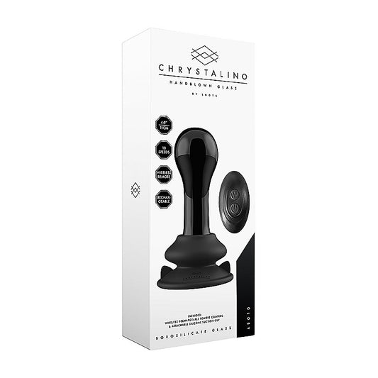 Shots Globy Suction Cup Rechargeable Glass Remote Vibrator - Glass Sex Toys