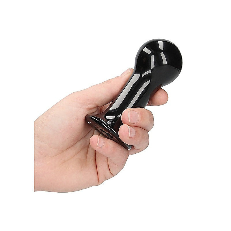 Shots Globy Suction Cup Rechargeable Glass Remote Vibrator - Glass Sex Toys