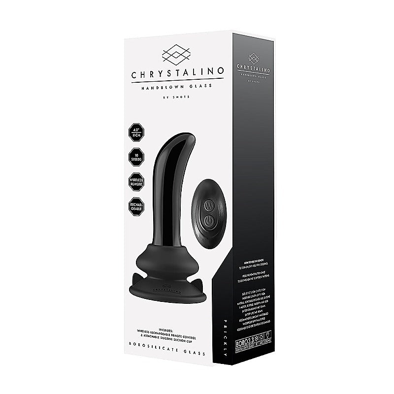 Shots Prickly Rechargeable 10 Functions Glass Vibrator - Glass Sex Toys