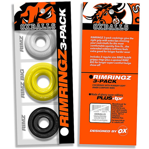 Oxballs Rimringz Multi Size 3 Pack Cock Rings - Cock Ring Sets