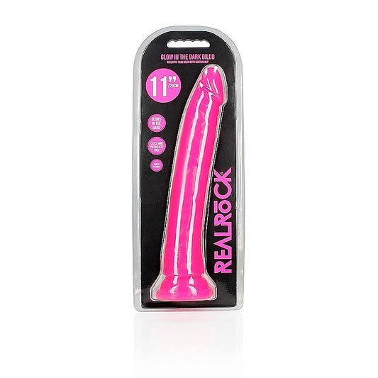Shots REALROCK 29 cm Slim Glow in the Dark Realistic Dong - Realistic Dildos