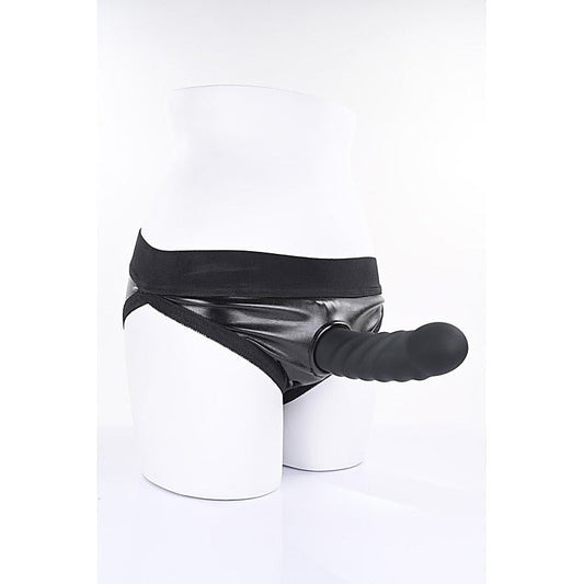 Merge Sportsheets Banx Ribbed Hollow Dildo Black - Realistic Dildos
