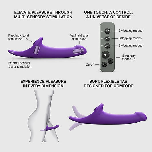 STRAP-ON-ME Multi Orgasm Vibrating Strap On Dildo Purple - Strap On Sextoys