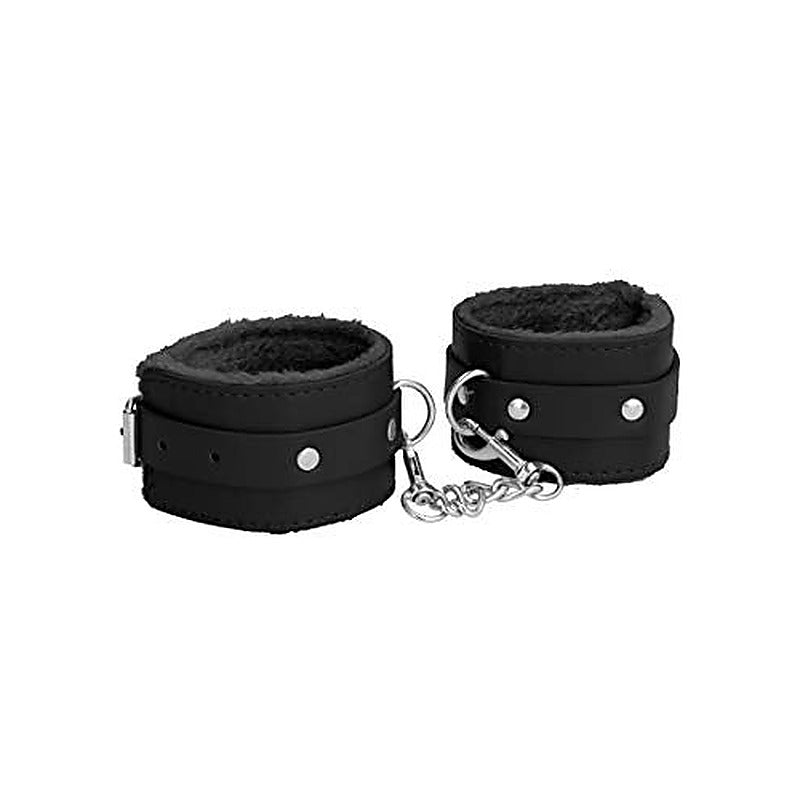 Shots Toys 2 Pack Plush Leather Ankle Cuffs - Cuffs And Restraints
