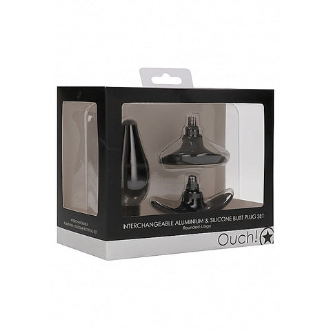 Interchangeable Rounded Butt Plug Set Large by Shots Toys - Butt Plugs