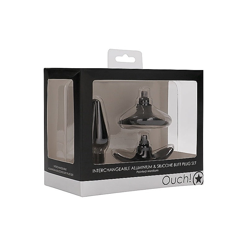 Pointed Interchangeable Butt Plug Set Medium by Shots Toys - Butt Plugs