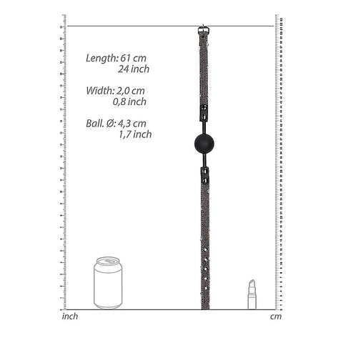 Shots Toys Silicone Ball Gag With Roughend Denim Straps - Bondage Gags and Bits