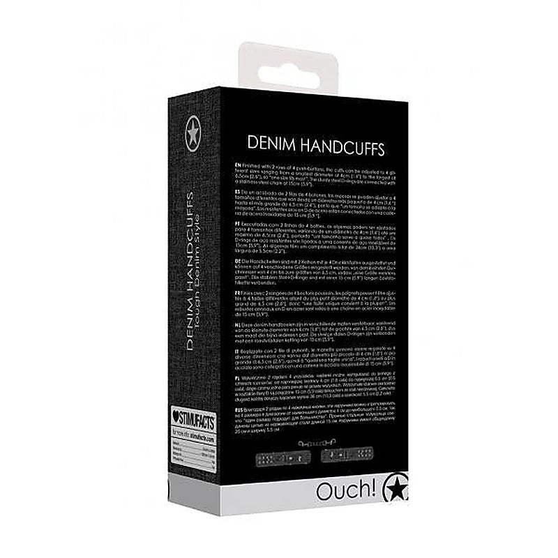 Premium OUCH! Denim Handcuffs by Shots Toys - Cuffs And Restraints