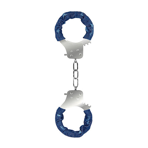 Roughend Denim Style Metal Handcuffs by Shots Toys - Cuffs And Restraints